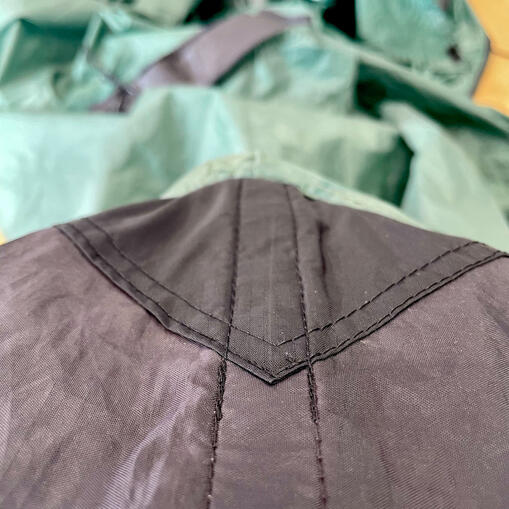 Patched and reinforced tent. Patched and reinforced tent.